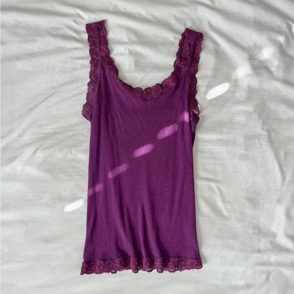 Uniqlo Whimsigoth Mulberry Purple Lace Cami